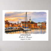 Annapolis Maryland Poster, Watercolor, Custom Poster (Voorkant)