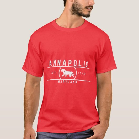 Annapolis Maryland Retro Stijl T-shirt (Voorkant)