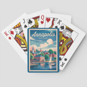 Annapolis Maryland Silhouette Reis Kunst Vintage Pokerkaarten