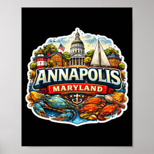 Annapolis Maryland Souvenir Stad Bezoeker Staat He Poster