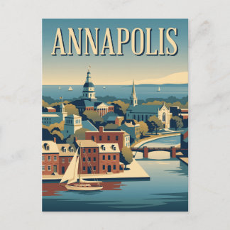 Annapolis Maryland Vintage Haven Reisposter Briefkaart