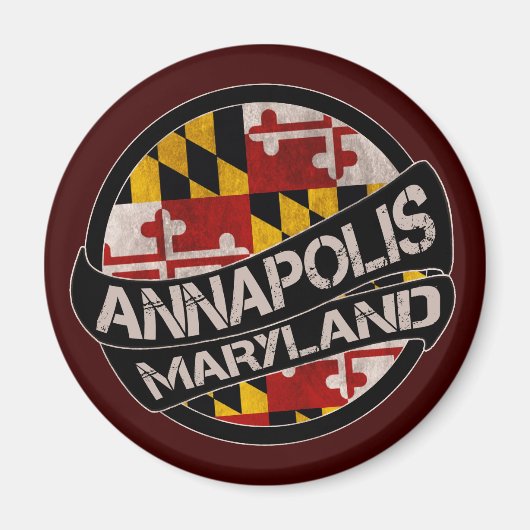 Annapolis Maryland vlag grijze magnet (Voorkant)