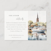 Annapolis Maryland Waterverf Wedding Details Informatiekaartje (Voorkant)