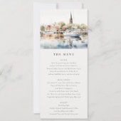 Annapolis Maryland Waterverf Wedding Menu Kaart (Voorkant)