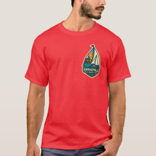 Annapolis Maryland Zeilboot Design met Waterfront T-shirt