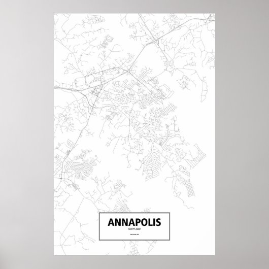 Annapolis, Maryland (zwart op wit) Poster (Voorkant)