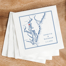 Annapolis MD Chesapeake Bay Map Elegant Wedding Servet