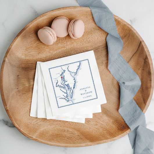 Annapolis MD Chesapeake Bay Map Elegant Wedding Servet