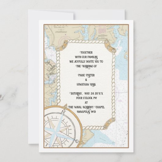 Annapolis MD huwelijksuitnodiging Kaart (Voorkant)