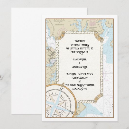 Annapolis MD huwelijksuitnodiging Kaart (Voorkant / Achterkant)