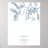 Annapolis MD Kaart Trouwen Elegant Gastboek Poster (Voorkant)