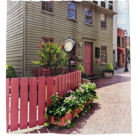 Annapolis MD - Klok bij One State Circle Douchegordijn (Voorkant)