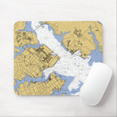 Annapolis MD Nautical Harbor Chart Mousepad Muismat (Met muis)