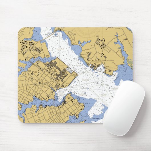 Annapolis MD Nautical Harbor Chart Mousepad Muismat (Met muis)