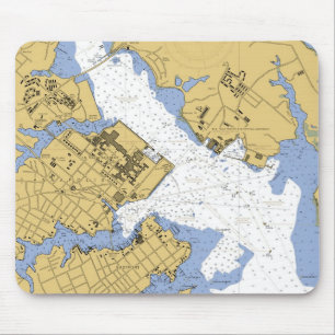 Annapolis MD Nautical Harbor Chart Mousepad Muismat