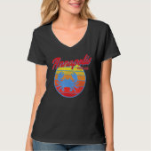 Annapolis MD retro blauwe krab oceaan zonsondergan T-shirt (Voorkant)