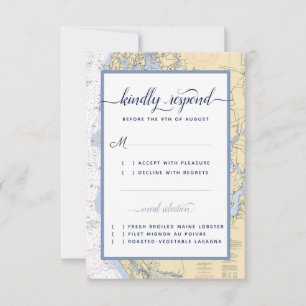 Annapolis MD Semi-Formal Nautical Wedding / Event RSVP Kaartje