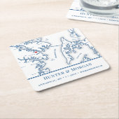 Annapolis MD Trouw Welkom Feest Borreluurtje Kartonnen Onderzetters (Schuin)
