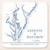 Annapolis MD Weddenschap Welkomstfeest Cocktail Ho Kartonnen Onderzetters (Voorkant)