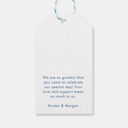 Annapolis minimale moderne marine bruiloft welkom cadeaulabel (Achterkant)