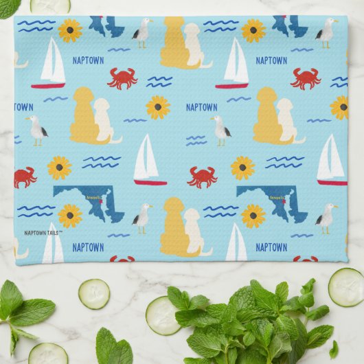 Annapolis (Naptown) Pups Zomerse keukenhanddoek (Gevouwen)