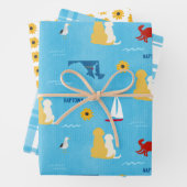 Annapolis pups Summertime Style Gift Wrap Reeks va Inpakpapier Vel (In situ)
