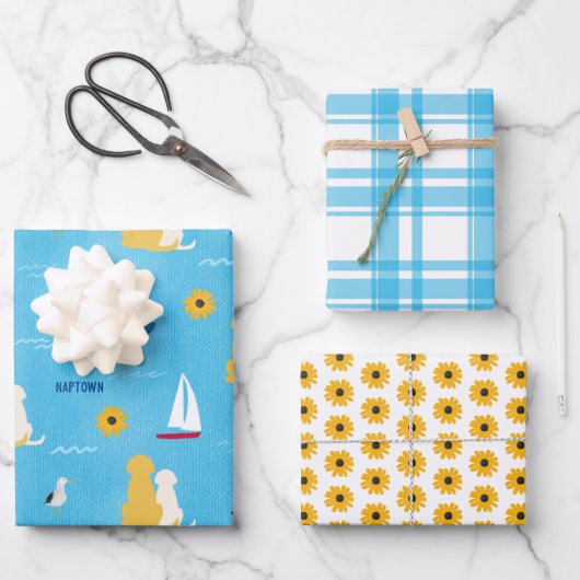 Annapolis pups Summertime Style Gift Wrap Reeks va Inpakpapier Vel (Voorkant)