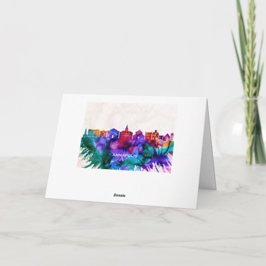 Annapolis Skyline Feestdagen Kaart (Achterkant)