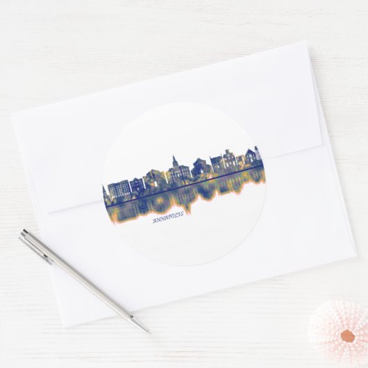 Annapolis Skyline Ronde Sticker (Envelop)
