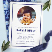 Annaprashan Blauwe Bloemige Eerste Rijstceremonie  Kaart