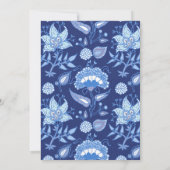 Annaprashan Blauwe Bloemrijke Eerste Rijstceremoni Kaart (Achterkant)