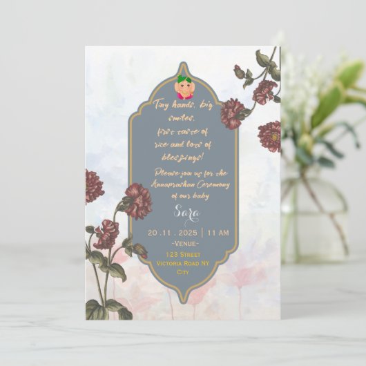 Annaprashan Ceremony Invitations  Kaart (Staand voorkant)