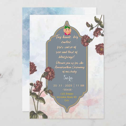 Annaprashan Ceremony Invitations  Kaart (Voorkant / Achterkant)