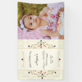 Annaprashan eerste rijst ceremonie foto welkom spandoek (Verticaal)