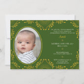 Annaprashan Eerste Rijst Ceremonie Groen Goud Foto Kaart (Voorkant)