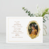 Annaprashan Eerste Rijstceremonie Bloemenfoto Kaart (Staand voorkant)