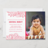 Annaprashan First Rice Ceremony Floral Paisley Kaart (Voorkant)