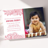 Annaprashan First Rice Ceremony Floral Paisley Kaart