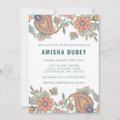 Annaprashan First Rice Ceremony Paisley Floral Kaart (Voorkant)