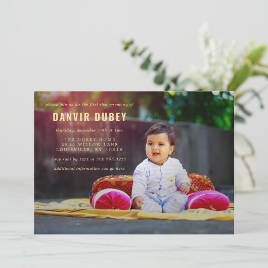 Annaprashan First Rice Ceremony Photo Kaart (Staand voorkant)