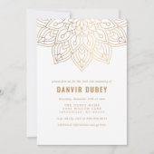 Annaprashan Goud Witte Mandala Eerste Rijst Ceremo Kaart (Voorkant)