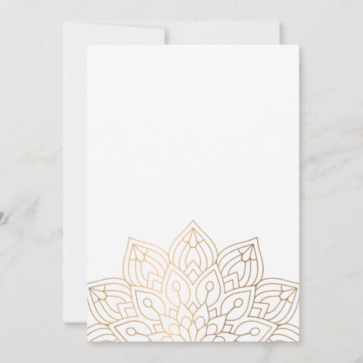 Annaprashan Goud Witte Mandala Eerste Rijst Ceremo Kaart (Achterkant)