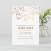 Annaprashan Goud Witte Mandala Eerste Rijstceremon Kaart (Staand voorkant)