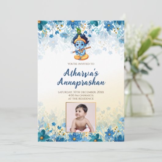 Annaprashan nodigt Annaprasan uit Kaart (Staand voorkant)