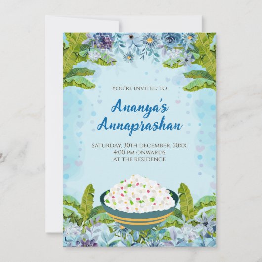 Annaprashan uitnodiging & Digitale rijstceremonie (Voorkant)
