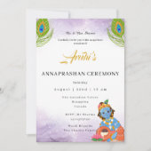 Annaprashan uitnodiging Eerste rijst ceremonie Uit (Voorkant)