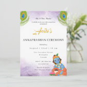 Annaprashan uitnodiging Eerste rijst ceremonie Uit (Staand voorkant)