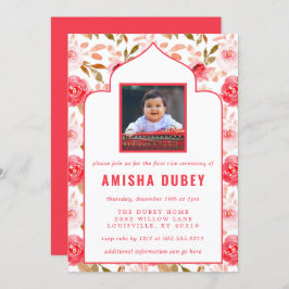 Annaprashan Waterverf Floral First Rice Ceremony Kaart