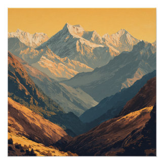 Annapurna Gebergte Nepal Vintage  Perfect Poster
