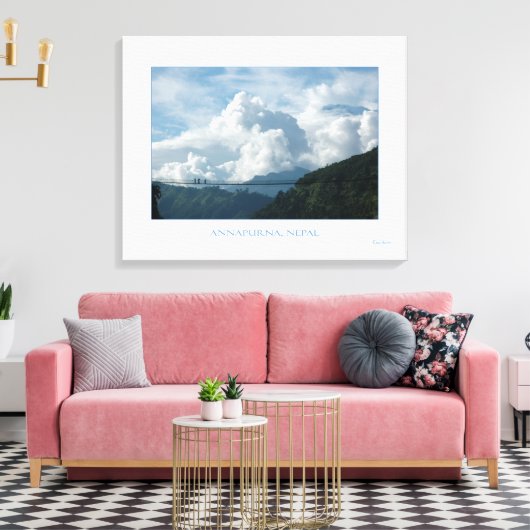 ANNAPURNA IM WOLKENMANTEL CANVAS AFDRUK (Insitu (Woonkamer))